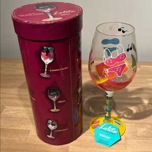 Lolita Bikini Wine Glass with Colorful Design